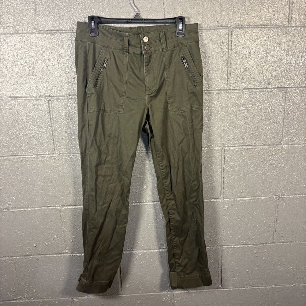 KUT From The Kloth Pants Womens 8 High Rise Ankle Straight Olive Green Utility